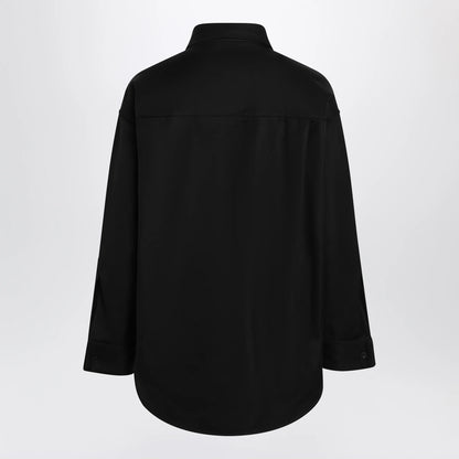 Balenciaga Classic cocoon shirt in double cotton, black