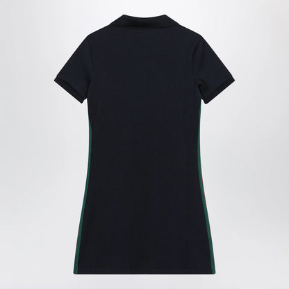 GUCCI Blue Cotton Jersey Dress with Web Detail