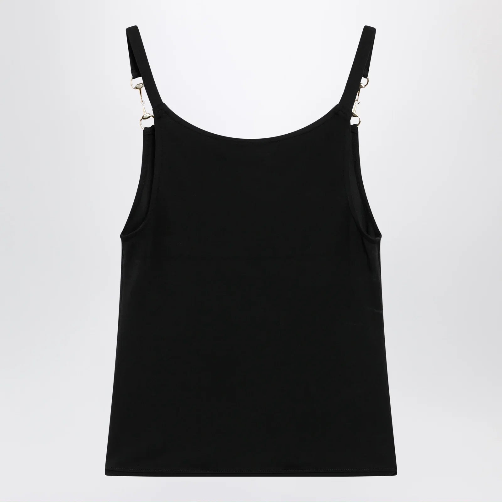 GUCCI Viscose crêpe jersey top with Horsebit detail in black