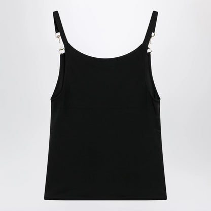 GUCCI Viscose crêpe jersey top with Horsebit detail in black