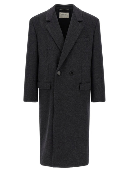Saint Laurent Double-face Combed Wool Coat
