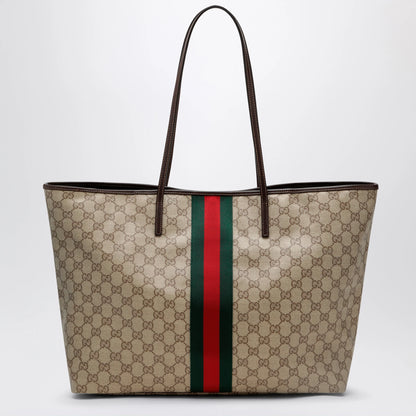 GUCCI Large Tribeca shopping tote in GG canvas, brown