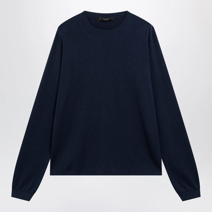 GUCCI Ink blue silk and cotton sweater
