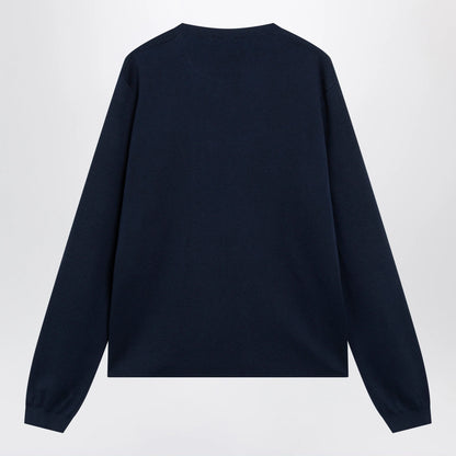 GUCCI Ink blue silk and cotton sweater