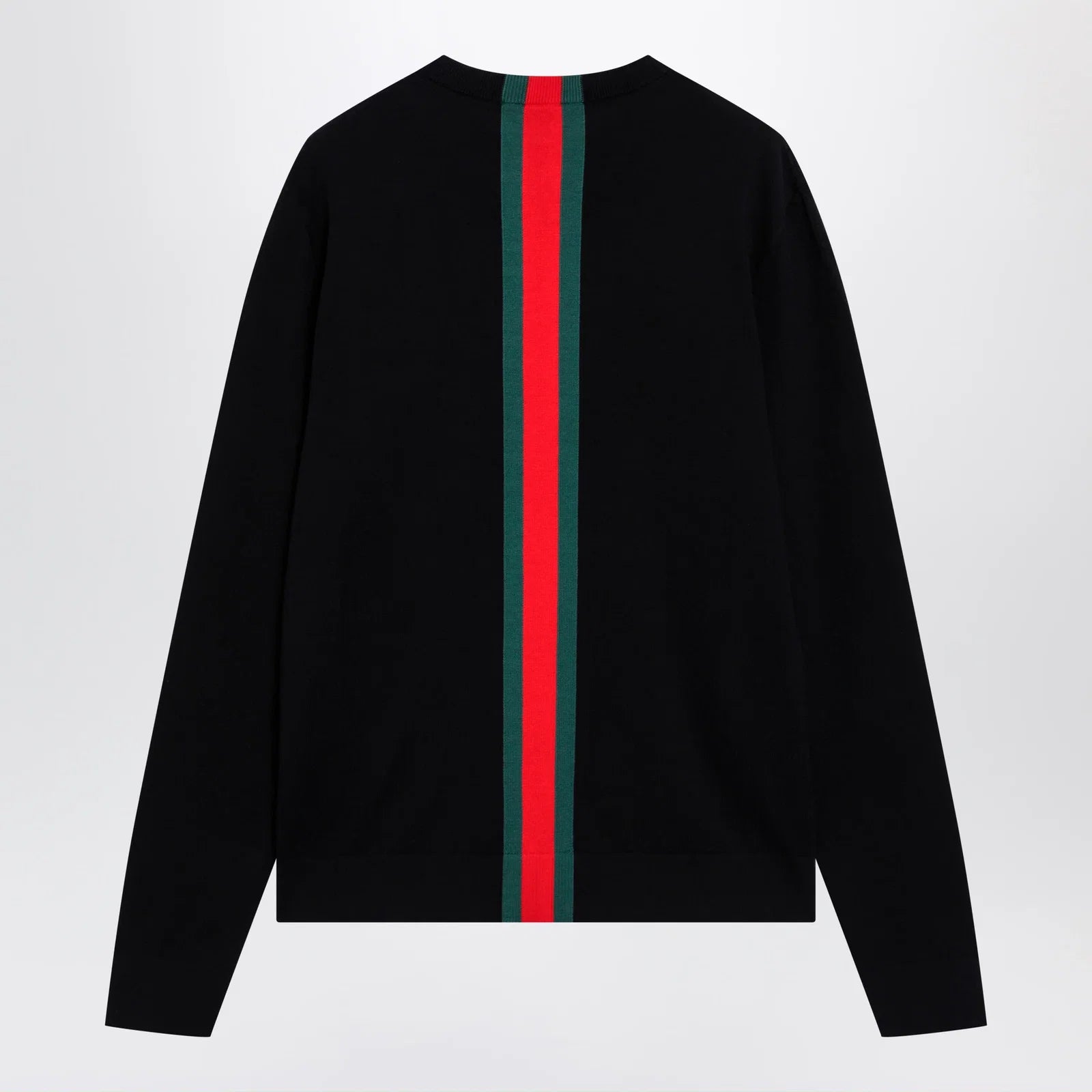 GUCCI Knitted cotton sweater with Web ribbon
