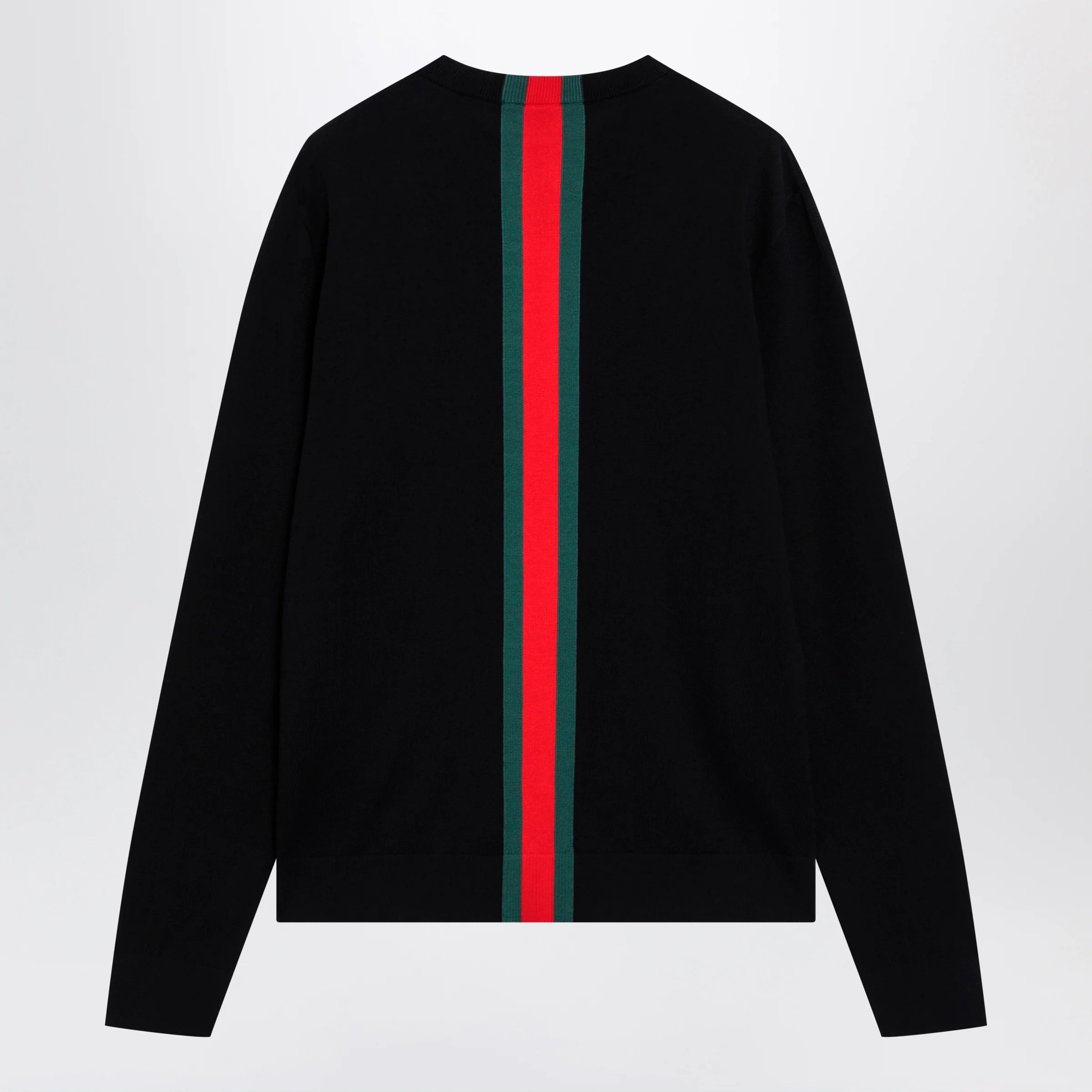 GUCCI Knitted cotton sweater with Web ribbon