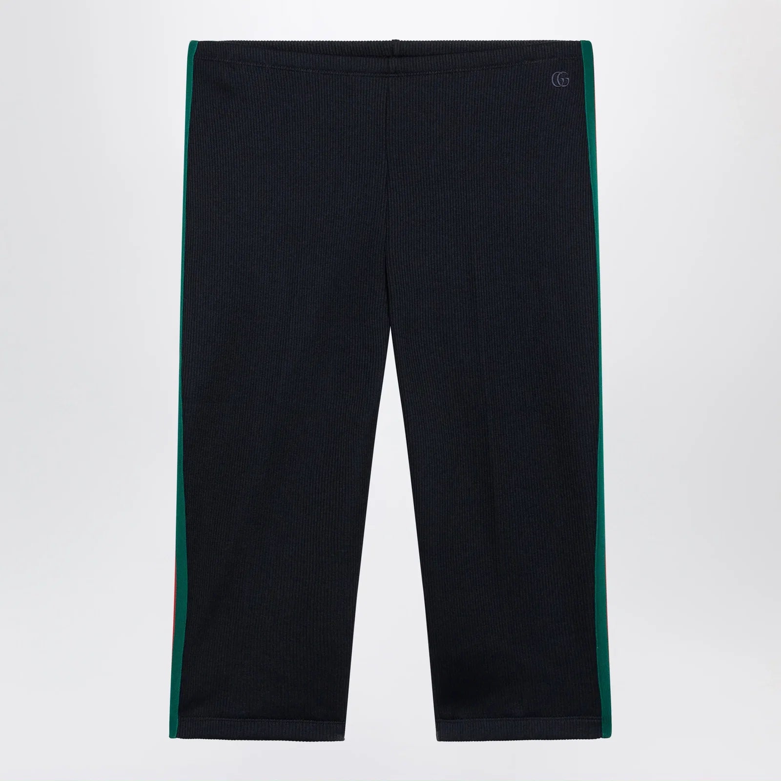 GUCCI Ribbed cotton jersey pants with Web, Blue Japan