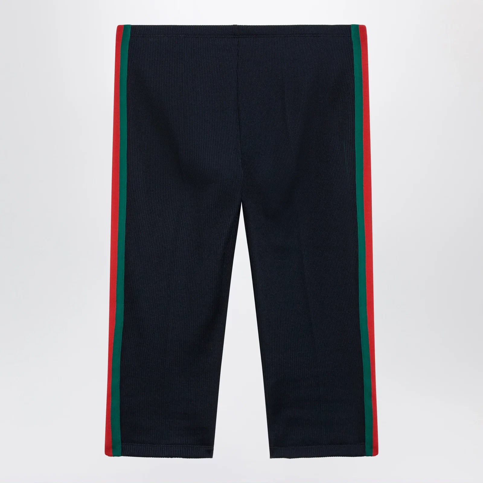 GUCCI Ribbed cotton jersey pants with Web, Blue Japan