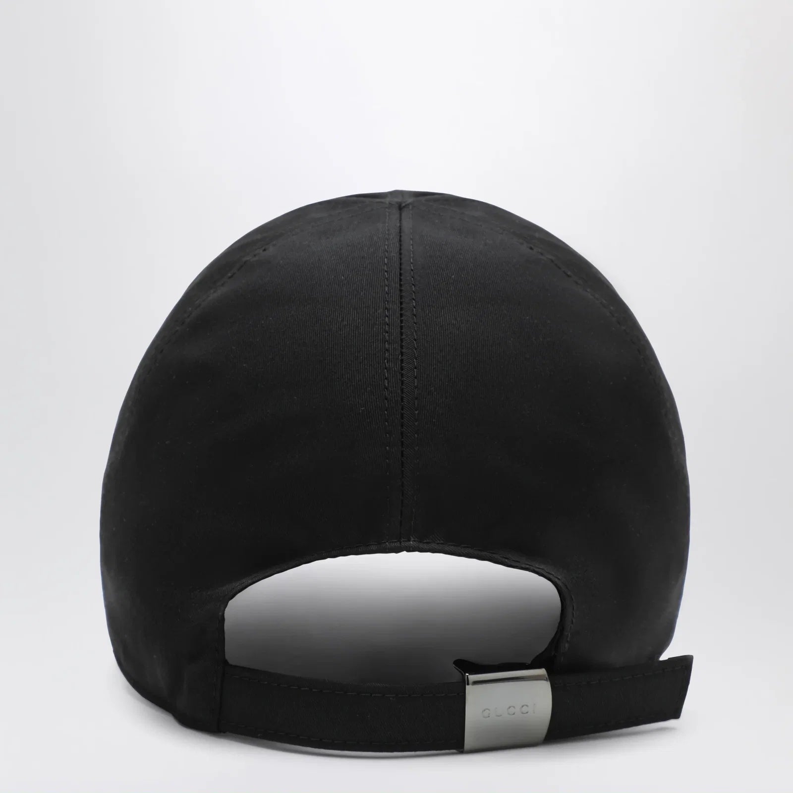 GUCCI Black cotton baseball cap with GG trim