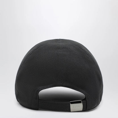 GUCCI Black cotton baseball cap with embroidered logo