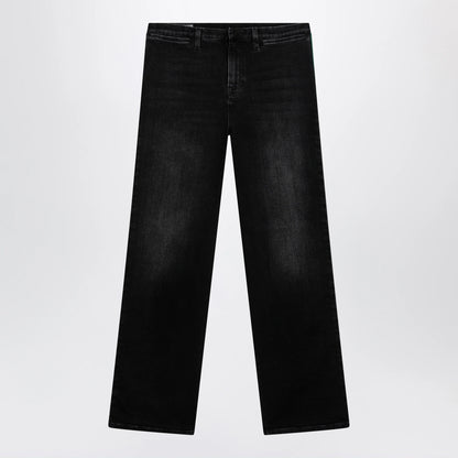 GUCCI Straight-leg stretch cotton denim jeans in black