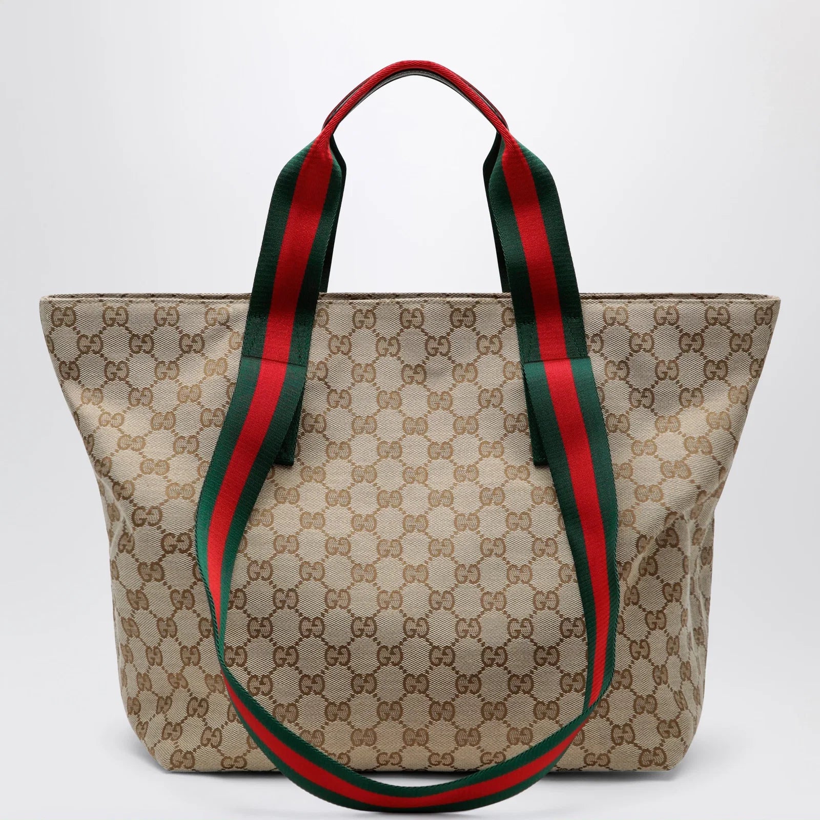 GUCCI Small shopping bag in sand beige GG fabric