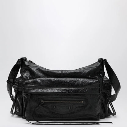 Balenciaga Le City medium multi-pocket lambskin crossbody bag black