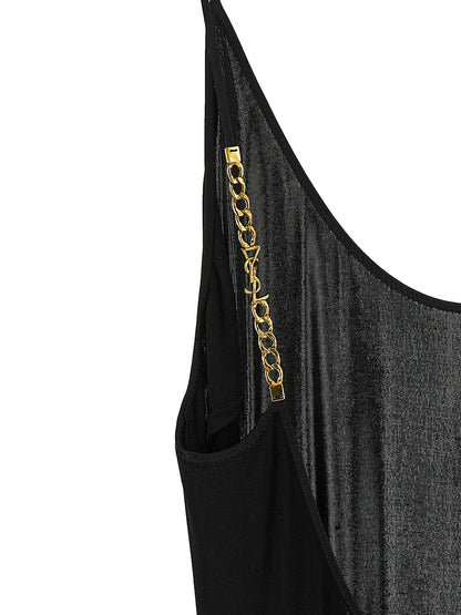Saint Laurent Cassandre Chain Dress