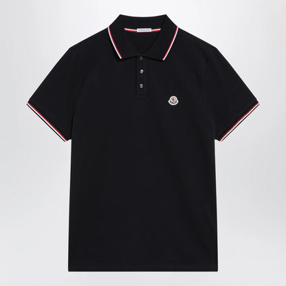 Moncler Navy blue short-sleeve polo shirt