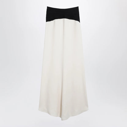 Valentino Long silk skirt in Vanilla/Black
