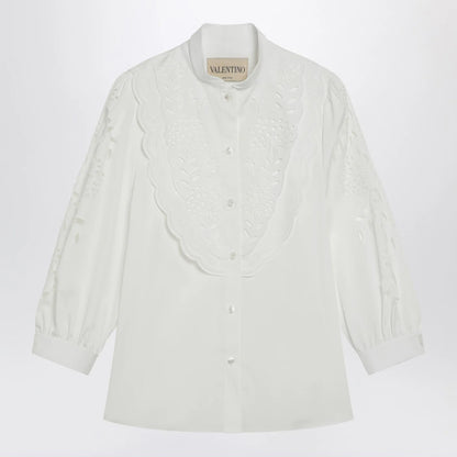 Valentino White shirt with Sangallo embroidery