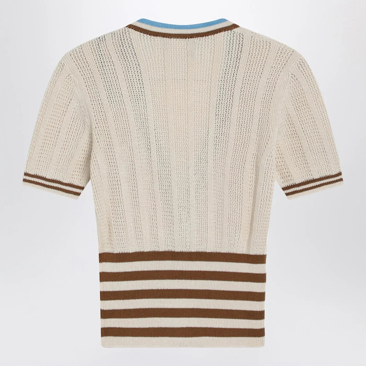 Valentino Openwork striped cotton cardigan