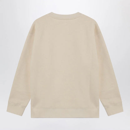 Ivory cotton sweatshirt with Chez Valentino floral motif