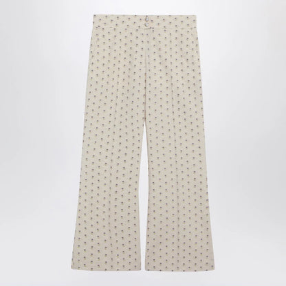 Valentino Ivory trousers with floral pattern