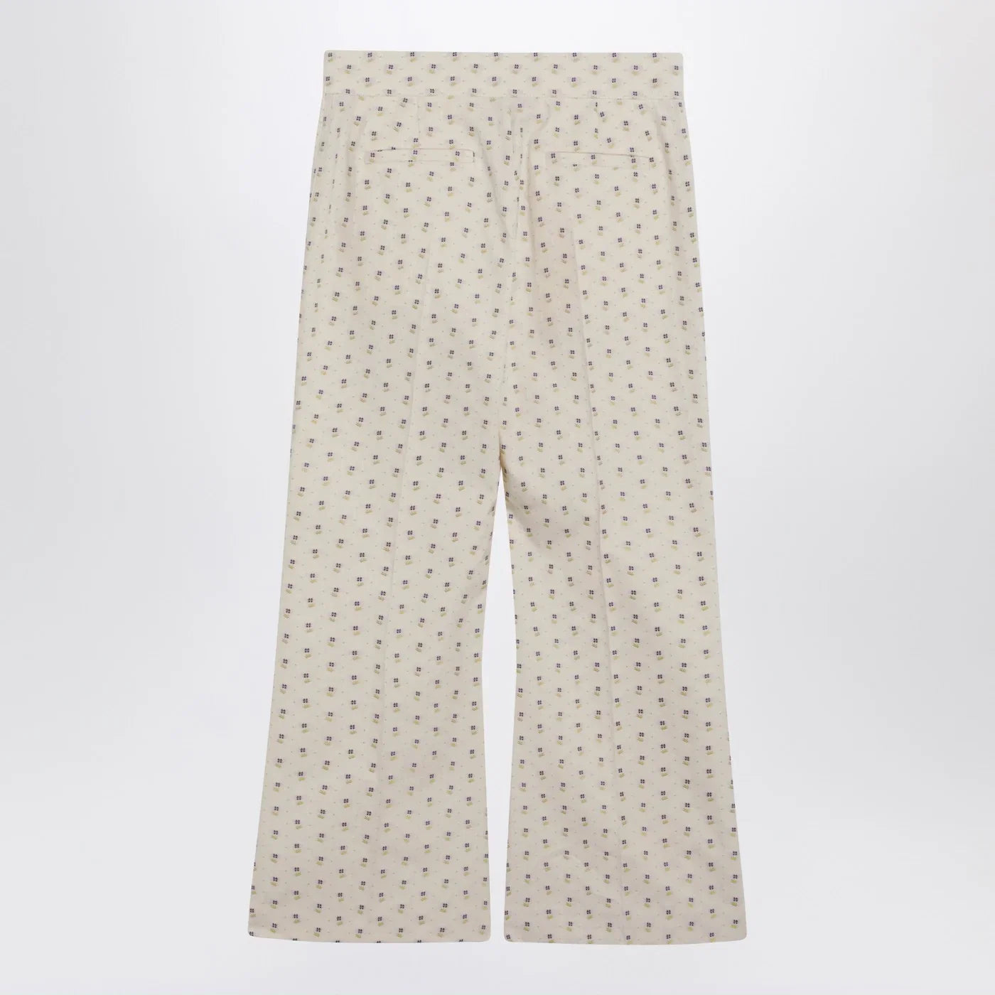 Valentino Ivory trousers with floral pattern
