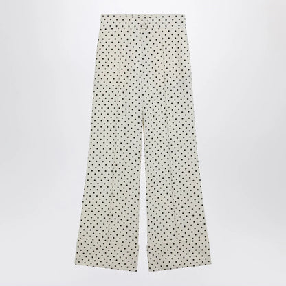 Valentino Ivory supergran trousers with Plusdepois print
