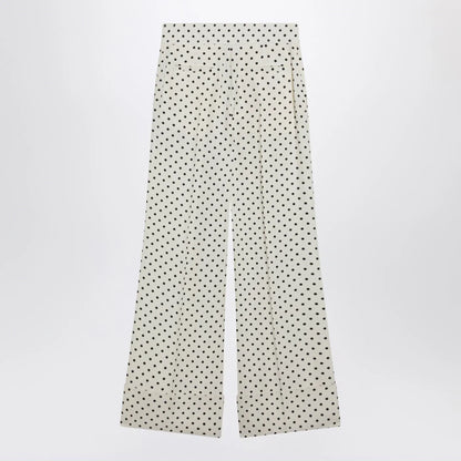Valentino Ivory supergran trousers with Plusdepois print