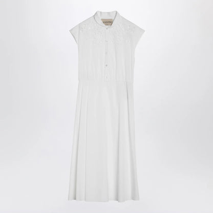 Valentino White midi dress with Sangallo embroidery