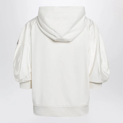 Moncler White short-sleeve jersey sweatshirt