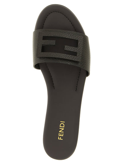 Fendi Brown Tube Slides