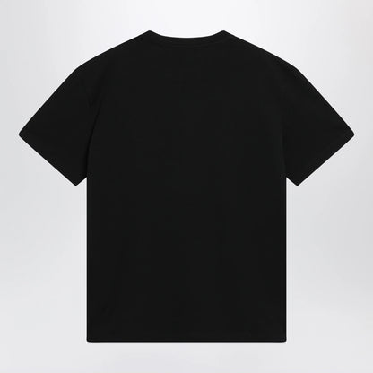 Valentino Black cotton T-shirt with VGold