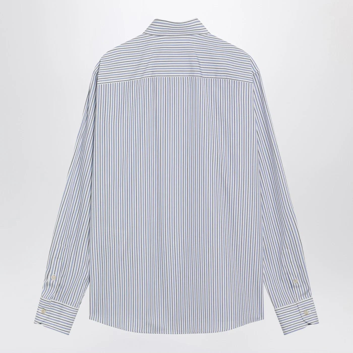 Valentino Ivory shirt with light blue and blue stripes