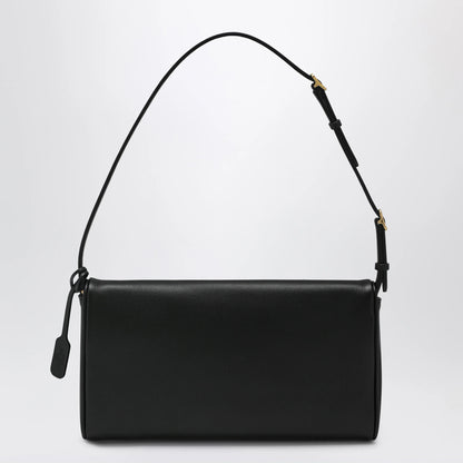 Valentino Garavani Devain VLogo leather clutch shoulder bag in black