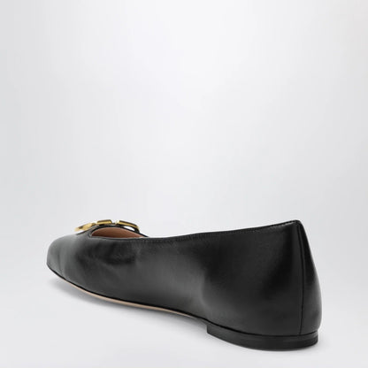 Valentino Garavani Black VLogo Signature ballerina flats in nappa leather