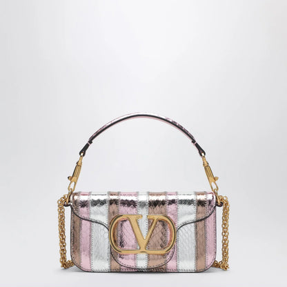Valentino Garavani Small Locò shoulder bag in multicolour laminated elaphe leather