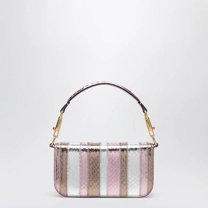 Valentino Garavani Small Locò shoulder bag in multicolour laminated elaphe leather