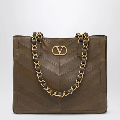 Valentino Garavani Laseine shopping bag in tundra green