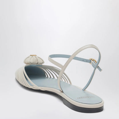 Valentino Garavani Coeur Royal sandals in ivory