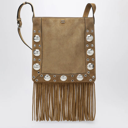 Valentino Garavani Beige Nellcôte bag in suede with fringes