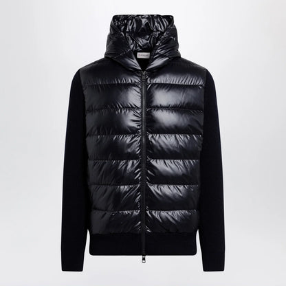 Moncler Blue padded wool zip-up hoodie