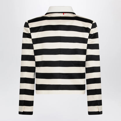 Valentino Vanilla/black striped jacket with maxi bow