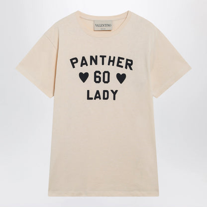 Valentino Panther Lady cotton jersey T-shirt in birch/black
