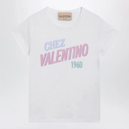 Valentino White cotton T-shirt with logo print