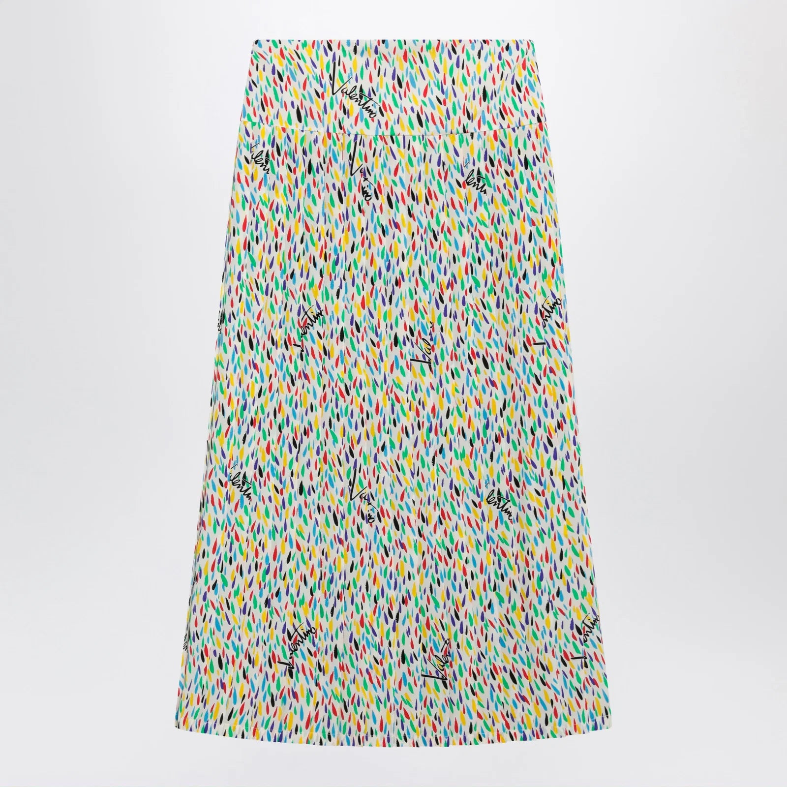 Valentino Multicolored pleated silk midi skirt