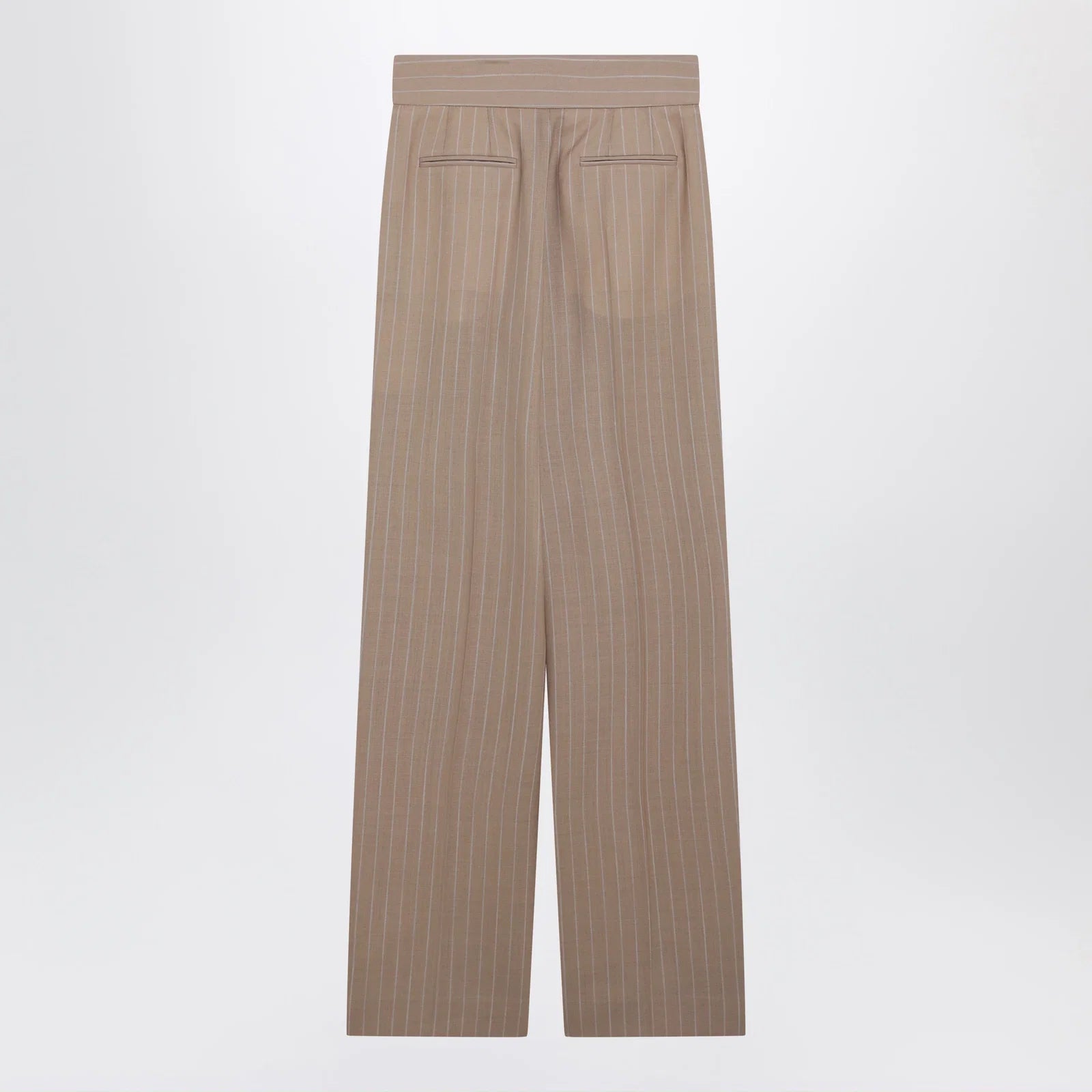 Valentino Mud-colored pinstripe wool trousers