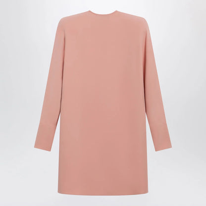 Valentino Pink silk short dress with embroidered bows