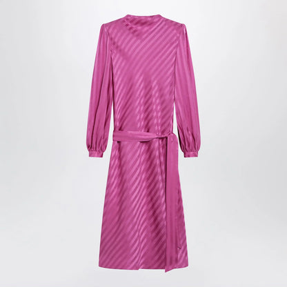 Valentino Fuchsia silk jacquard midi dress