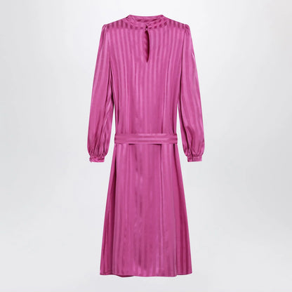 Valentino Fuchsia silk jacquard midi dress