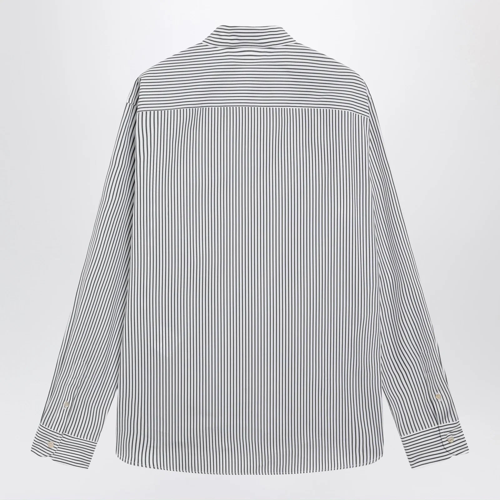 Valentino Ivory/green striped shirt with Vlogo