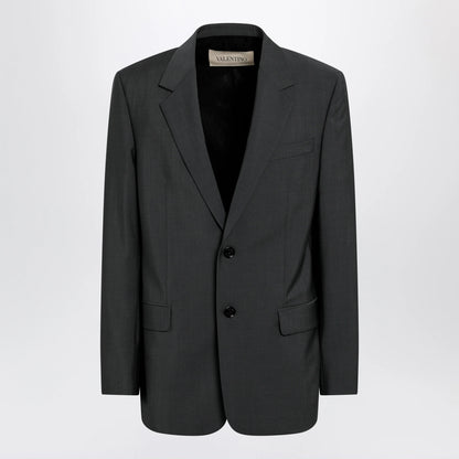 Valentino Single-breasted wool and mohair jacket in black